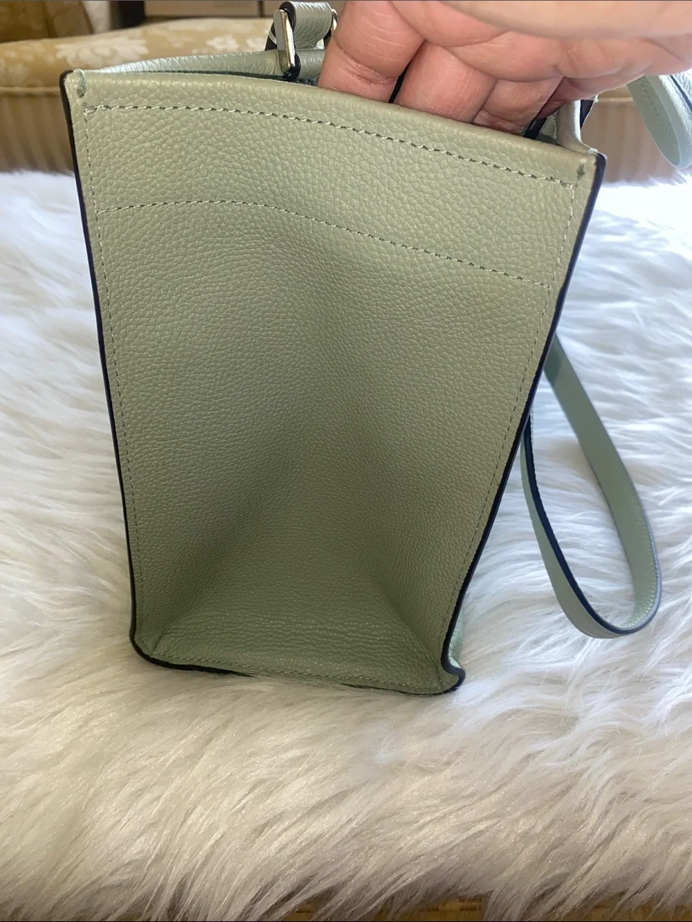 kate spade Mint Green Structured Pebbled Leather Tote